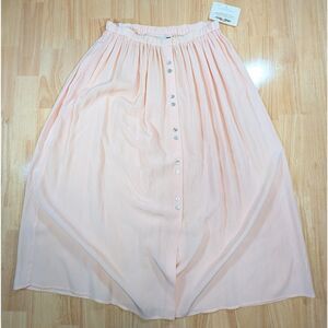 Susan Bristol New Traditions Skirt M Peach Button Front NWT Rayon Acetate 30x34